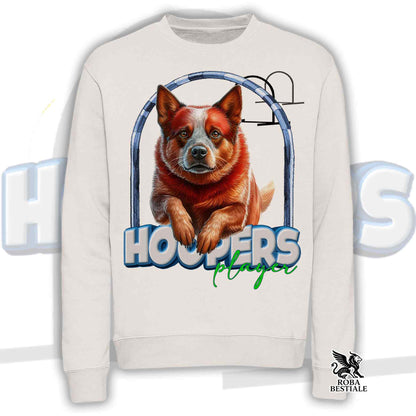 HOOPERS Player Sweatshirt - AUSTRALIAN CATTLE DOG Red - Crewneck, Unisex - White or Beige - from XS to 3XL
