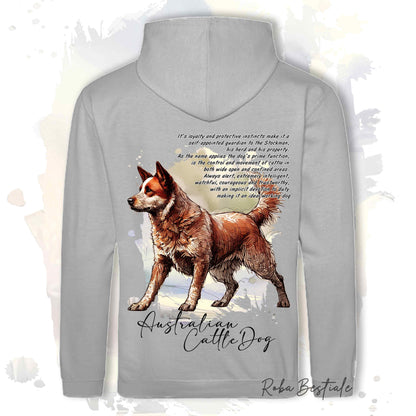 Felpa BEHAVIOR - AUSTRALIAN CATTLE DOG Red - Cappuccio e Tasconi, Unisex, in tanti colori - dalla XS alla 5XL
