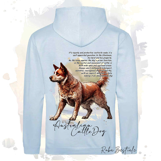 Felpa BEHAVIOR - AUSTRALIAN CATTLE DOG Red - Cappuccio e Tasconi, Unisex, in tanti colori - dalla XS alla 5XL