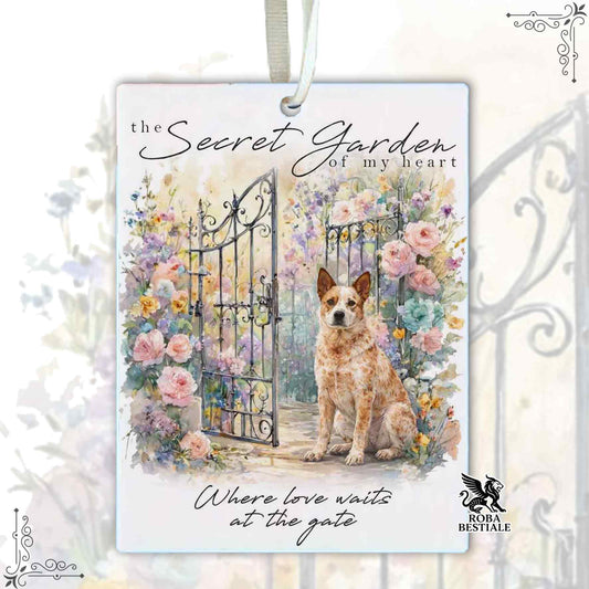 Profumatore SECRET GARDEN - AUSTRALIAN CATTLE DOG Red - In Feltro, con cordino - 7,5 x 10 cm