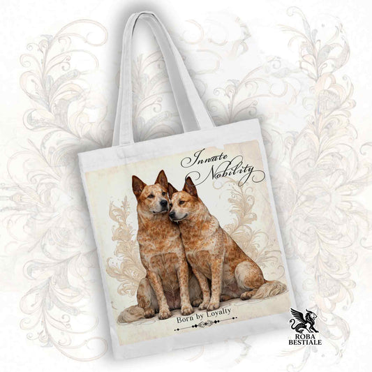 Tote Bag NOBILITY - AUSTRALIAN CATTLE DOG Red - 100% Cotone - Bianca o Beige