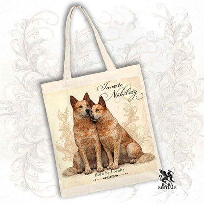 Tote Bag NOBILITY - AUSTRALIAN CATTLE DOG Red - 100% Cotone - Bianca o Beige