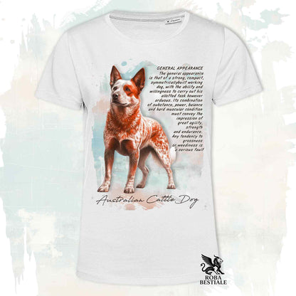 T-Shirt APPEARANCE - AUSTRALIAN CATTLE DOG Red - Bianca o Beige, da Uomo o da Donna - dalla XS alla 5XL