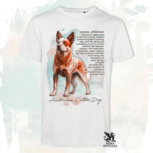 T-Shirt APPEARANCE - AUSTRALIAN CATTLE DOG Red - Bianca o Beige, da Uomo o da Donna - dalla XS alla 5XL