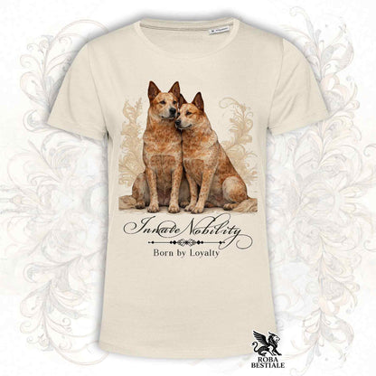 T-Shirt NOBILITY - AUSTRALIAN CATTLE DOG Red - Bianca o Beige, da Uomo o da Donna - dalla XS alla 5XL