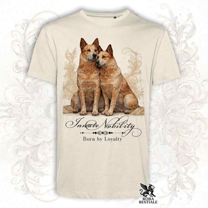 T-Shirt NOBILITY - AUSTRALIAN CATTLE DOG Red - Bianca o Beige, da Uomo o da Donna - dalla XS alla 5XL