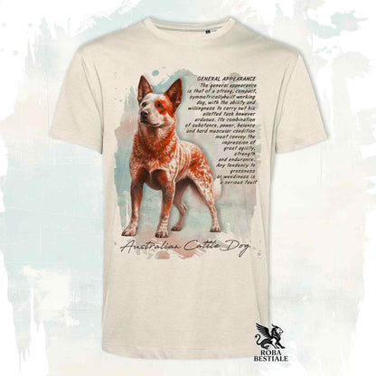 T-Shirt APPEARANCE - AUSTRALIAN CATTLE DOG Red - Bianca o Beige, da Uomo o da Donna - dalla XS alla 5XL