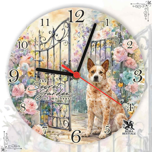 Orologio da Muro SECRET GARDEN - AUSTRALIAN CATTLE DOG Red - in MDF - diametro 20 o 30 cm