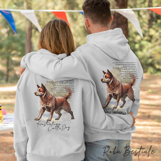 Felpa BEHAVIOR - AUSTRALIAN CATTLE DOG Red - Standard FCI - Unisex - Grigia - dalla XS alla 3XL