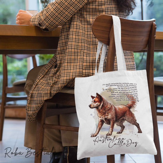 Shopper BEHAVIOR - AUSTRALIAN CATTLE DOG Red - Standard FCI - Diversi colori disponibili, 100% Cotone