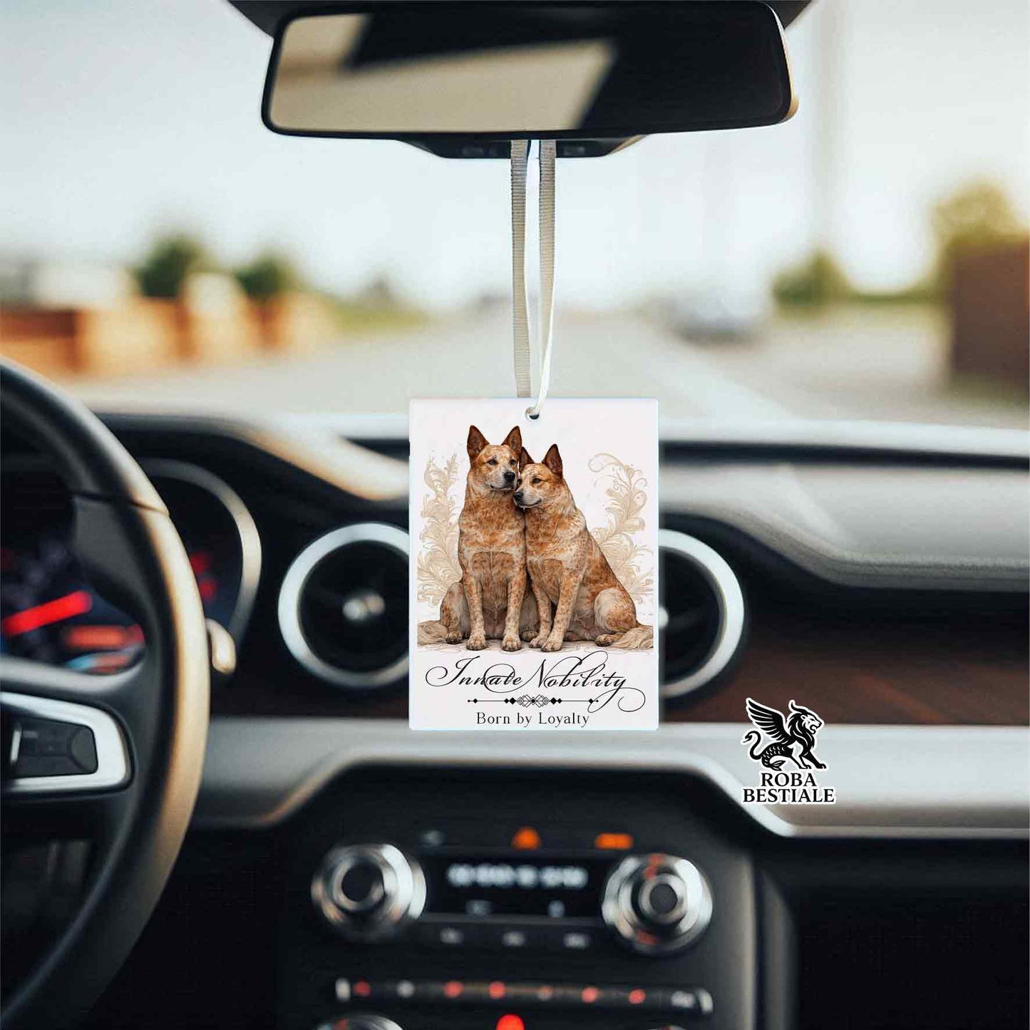 Deodorante Auto NOBILITY - AUSTRALIAN CATTLE DOG Red - In Feltro, con cordino - 7,5 x 10 cm