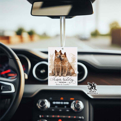 Deodorante Auto NOBILITY - AUSTRALIAN CATTLE DOG Red - In Feltro, con cordino - 7,5 x 10 cm