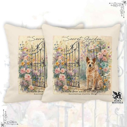 SECRET GARDEN Cushion - AUSTRALIAN CATTLE DOG Red - 100% Cotton Canvas - 40x40 cm