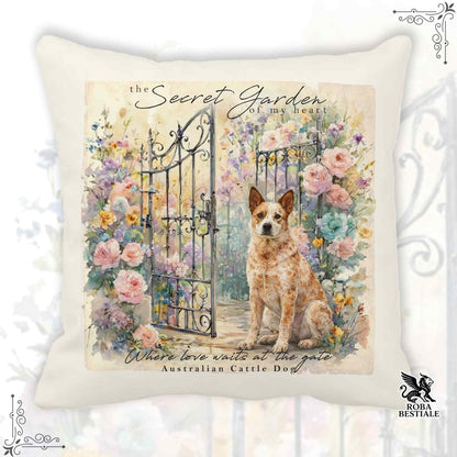 SECRET GARDEN Cushion - AUSTRALIAN CATTLE DOG Red - 100% Cotton Canvas - 40x40 cm