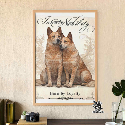 Quadretto NOBILITY - AUSTRALIAN CATTLE DOG Rosso - Con cornice in legno, formato A4