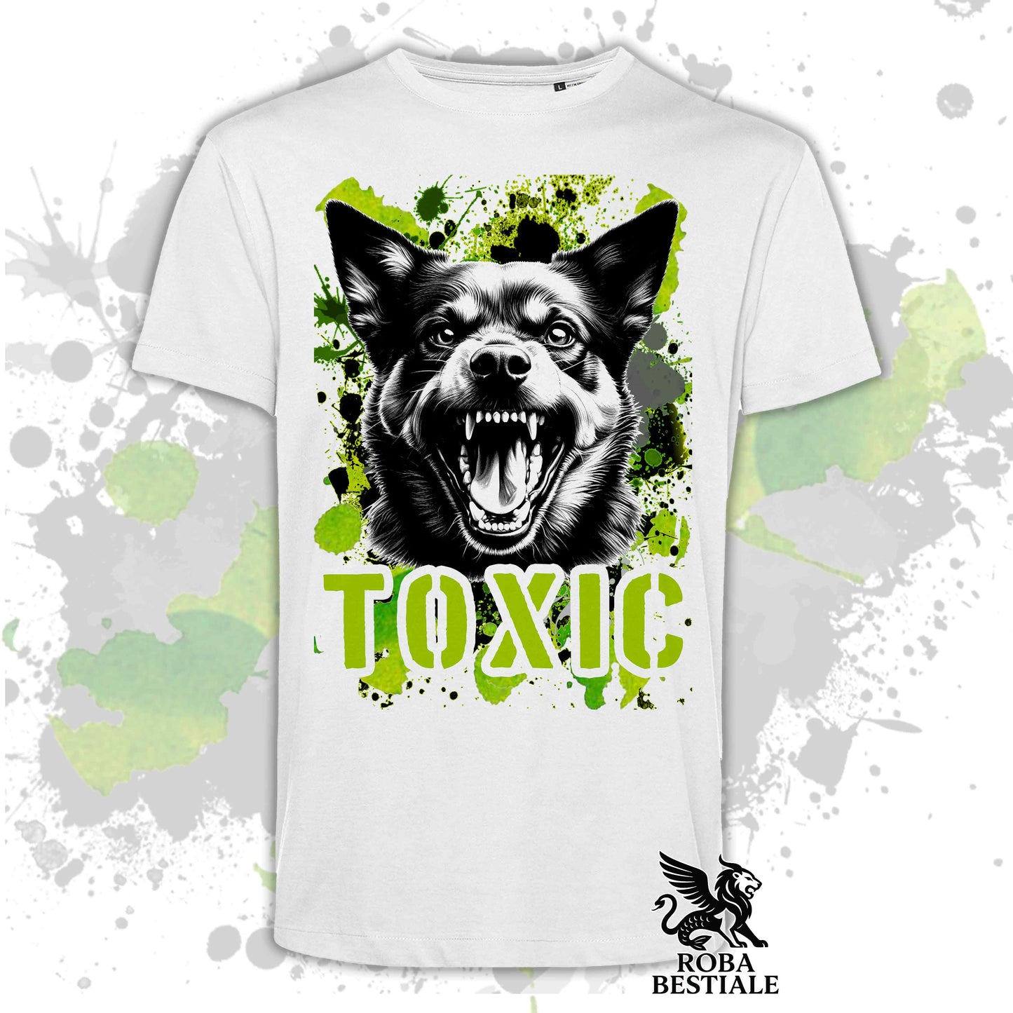 T-Shirt TOXIC - AUSTRALIAN KELPIE - Bianca o Beige, da Uomo o da Donna - dalla XS alla 5XL