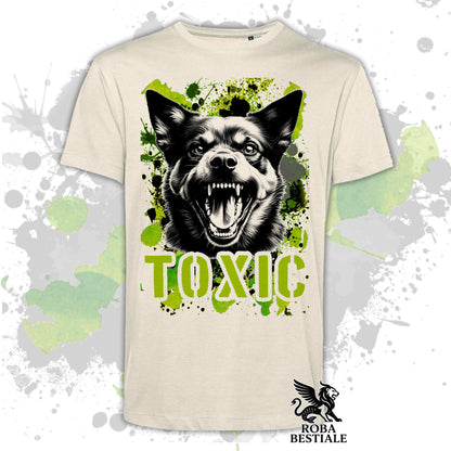 T-Shirt TOXIC - AUSTRALIAN KELPIE - Bianca o Beige, da Uomo o da Donna - dalla XS alla 5XL
