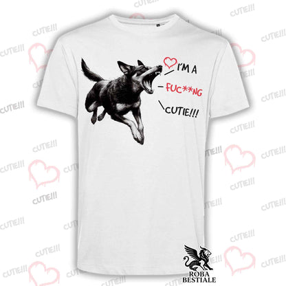 T-Shirt CUTIE - AUSTRALIAN KELPIE - Bianca o Beige, da Uomo o da Donna - dalla XS alla 5XL