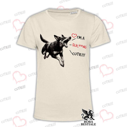 T-Shirt CUTIE - AUSTRALIAN KELPIE - Bianca o Beige, da Uomo o da Donna - dalla XS alla 5XL