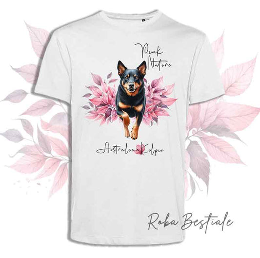 T-Shirt PINK NATURE - AUSTRALIAN KELPIE Black & Tan - Uomo o Donna - dalla XS alla 5XL