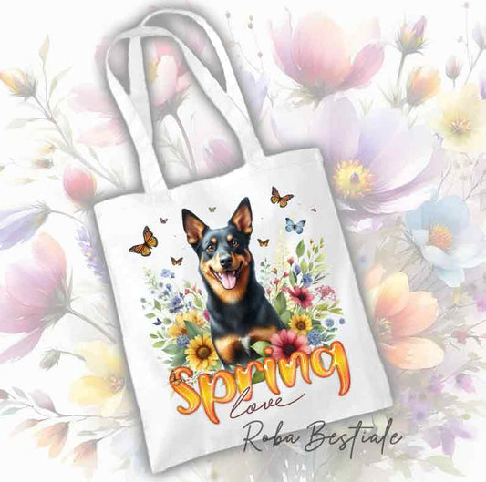 SPRING LOVE Shopper - AUSTRALIAN KELPIE Black Tricolor