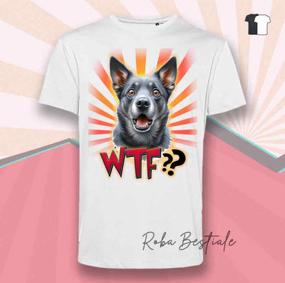T-Shirt AUSTRALIAN KELPIE Bleu Cendré - Collection WTF??