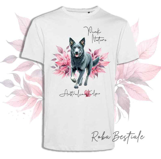 T-Shirt PINK NATURE - AUSTRALIAN KELPIE Blue - Uomo o Donna - dalla XS alla 5XL