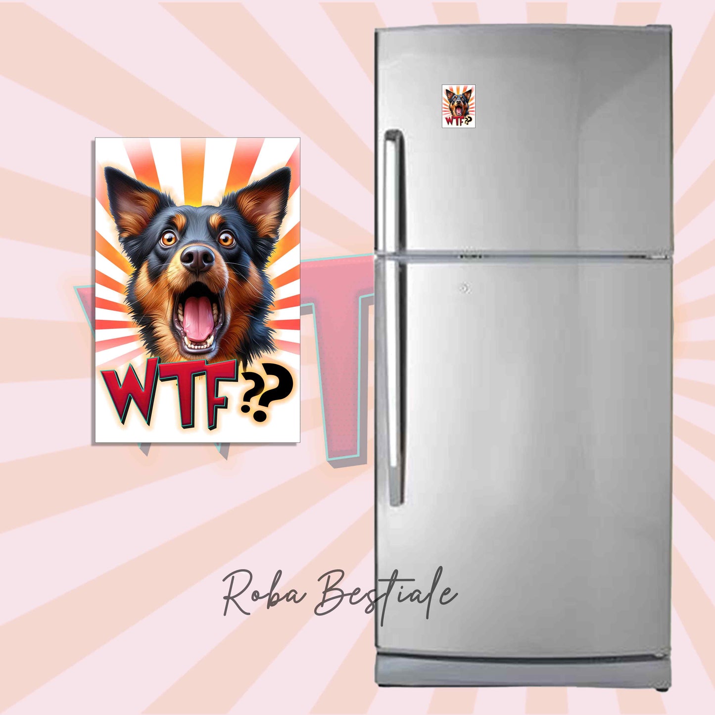 Calamita WTF?? - AUSTRALIAN KELPIE Black Tricolor - in MDF, 7x5 cm