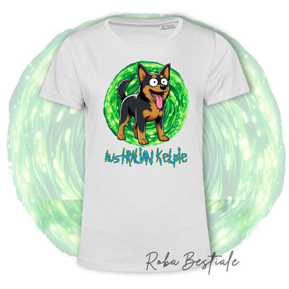 RICK &amp; MORTY T-Shirt - AUSTRALIAN KELPIE Black &amp; Tan - White or Black - XS to 5XL