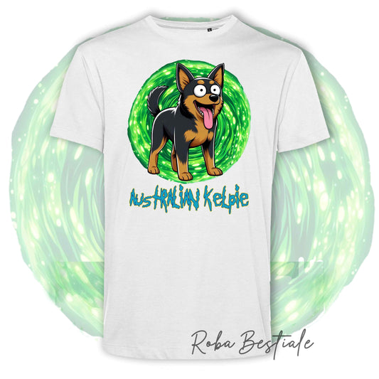 RICK &amp; MORTY T-Shirt - AUSTRALIAN KELPIE Black &amp; Tan - White or Black - XS to 5XL