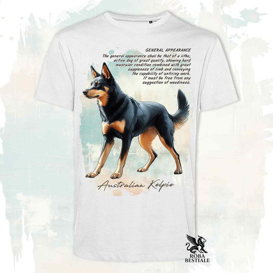 T-Shirt APPEARANCE - AUSTRALIAN KELPIE Nero Focato - Bianca o Beige, da Uomo o da Donna - dalla XS alla 5XL