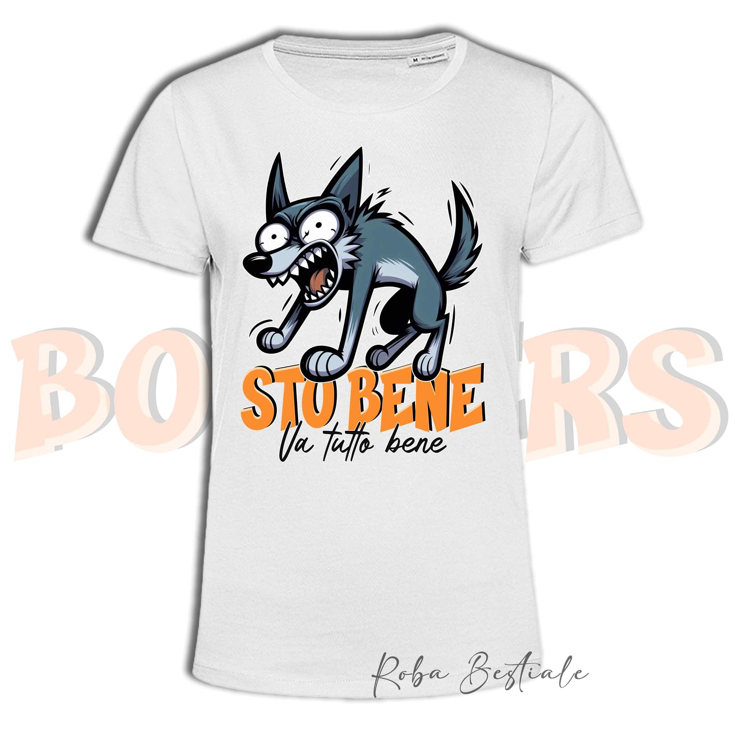 T-Shirt BONKERS - STO BENE - AUSTRALIAN KELPIE Blue Cenere - Uomo o Donna - dalla XS alla 5XL