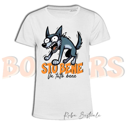 T-Shirt BONKERS - STO BENE - AUSTRALIAN KELPIE Blue Cenere - Uomo o Donna - dalla XS alla 5XL