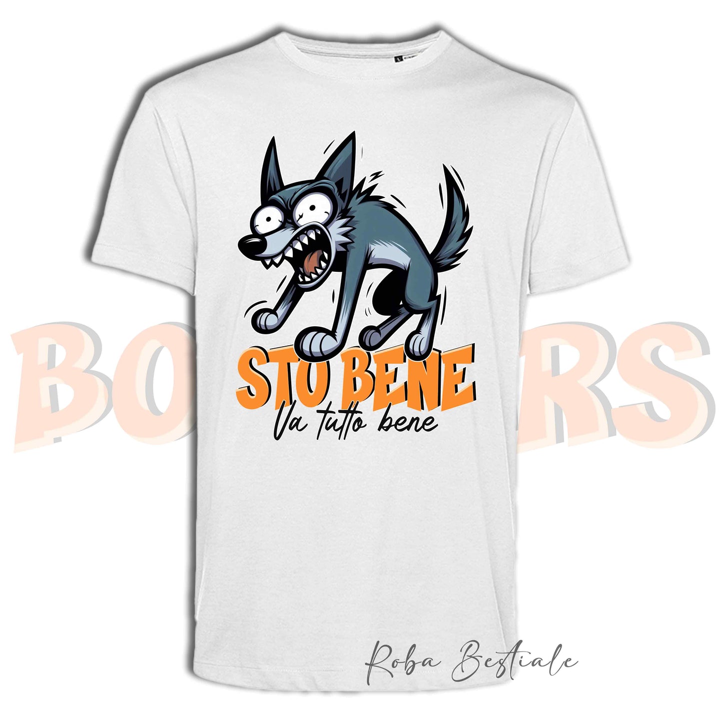 T-Shirt BONKERS - STO BENE - AUSTRALIAN KELPIE Blue Cenere - Uomo o Donna - dalla XS alla 5XL