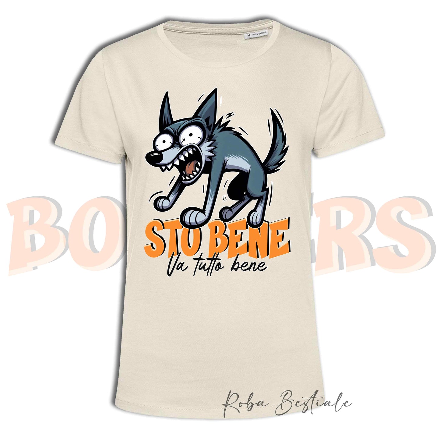 T-Shirt BONKERS - STO BENE - AUSTRALIAN KELPIE Blue Cenere - Uomo o Donna - dalla XS alla 5XL