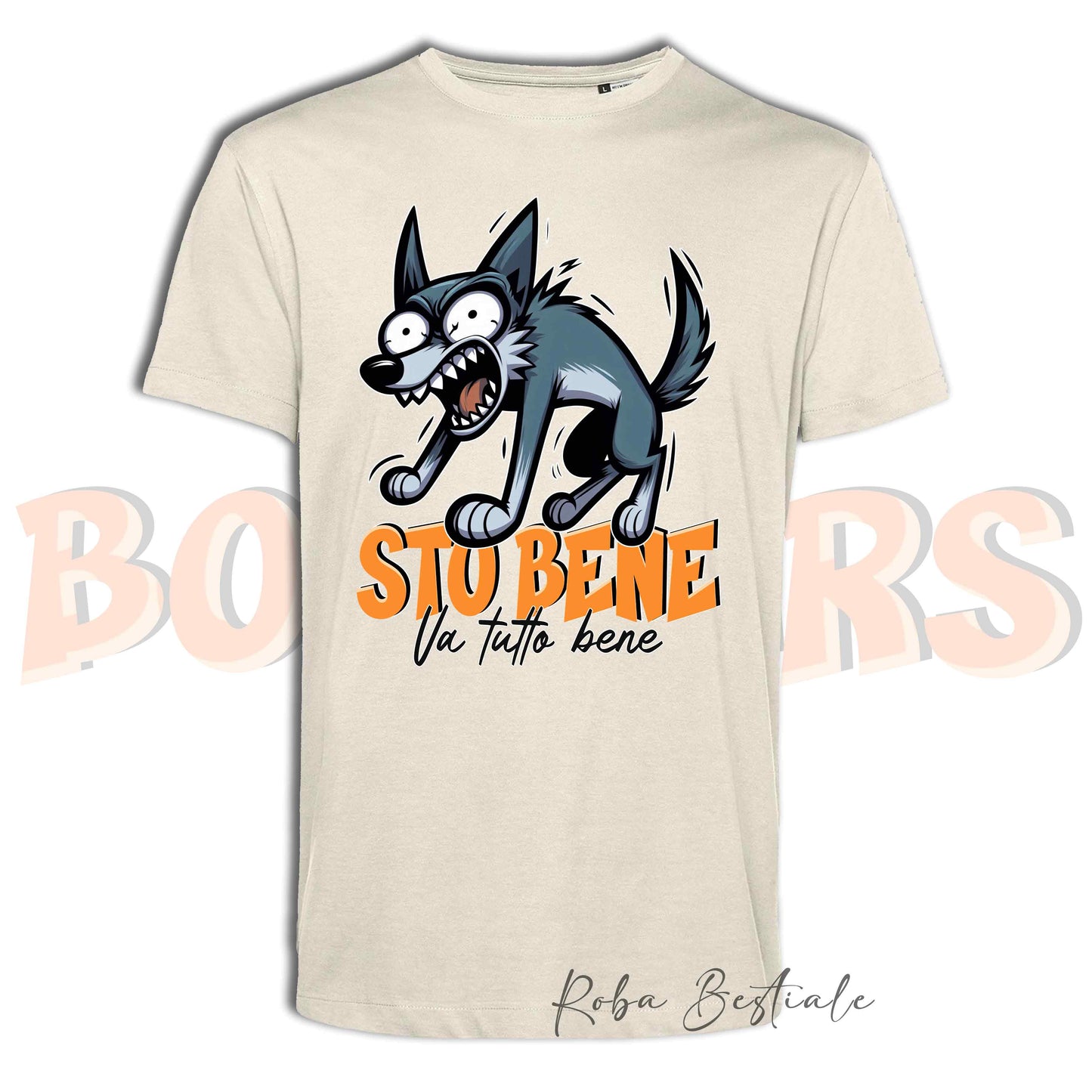 T-Shirt BONKERS - STO BENE - AUSTRALIAN KELPIE Blue Cenere - Uomo o Donna - dalla XS alla 5XL