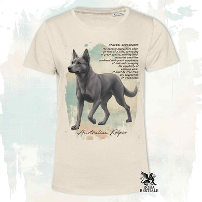 T-Shirt APPEARANCE - AUSTRALIAN KELPIE Blue Cenere - Bianca o Beige, da Uomo o da Donna - dalla XS alla 5XL