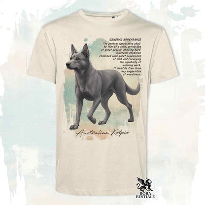 T-Shirt APPEARANCE - AUSTRALIAN KELPIE Blue Cenere - Bianca o Beige, da Uomo o da Donna - dalla XS alla 5XL