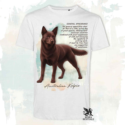 T-Shirt APPEARANCE - AUSTRALIAN KELPIE Cioccolato - Bianca o Beige, da Uomo o da Donna - dalla XS alla 5XL
