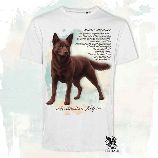 T-Shirt APPEARANCE - AUSTRALIAN KELPIE Cioccolato - Bianca o Beige, da Uomo o da Donna - dalla XS alla 5XL