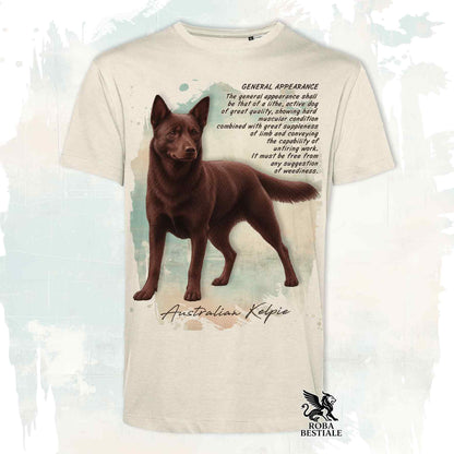 T-Shirt APPEARANCE - AUSTRALIAN KELPIE Cioccolato - Bianca o Beige, da Uomo o da Donna - dalla XS alla 5XL
