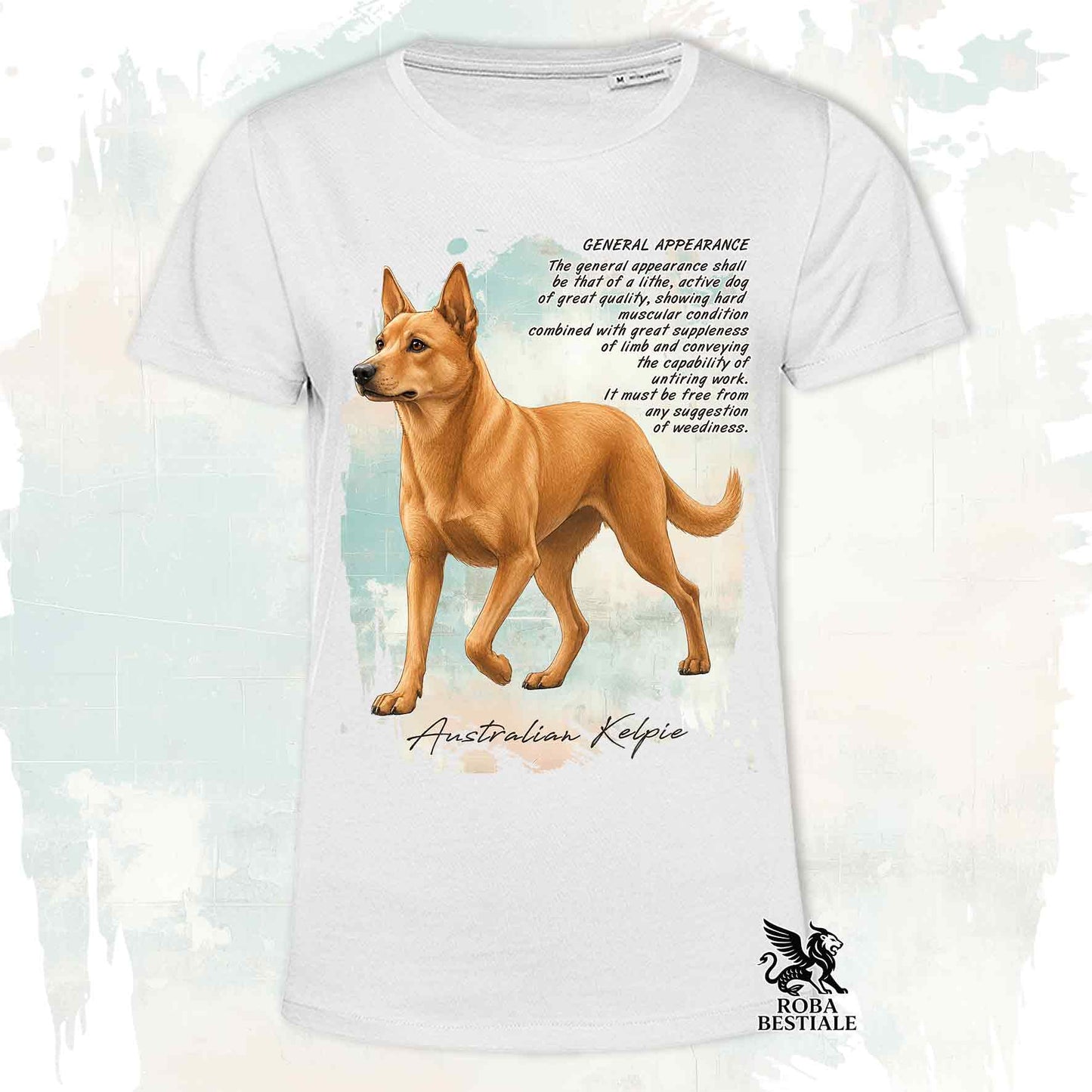T-Shirt APPEARANCE - AUSTRALIAN KELPIE Fulvo - Bianca o Beige, da Uomo o da Donna - dalla XS alla 5XL