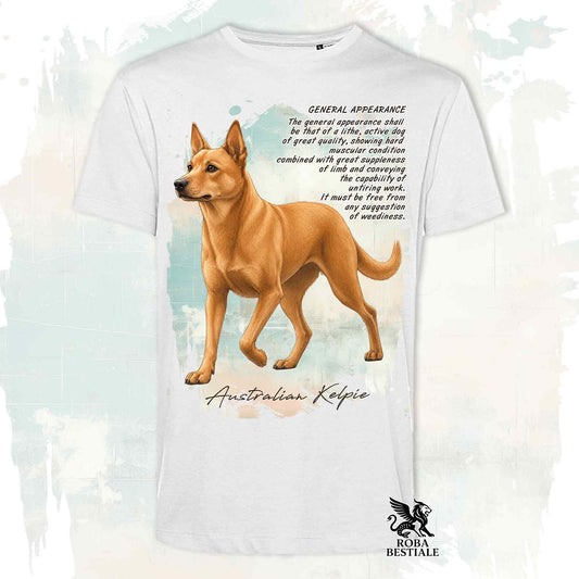 T-Shirt APPEARANCE - AUSTRALIAN KELPIE Fulvo - Bianca o Beige, da Uomo o da Donna - dalla XS alla 5XL