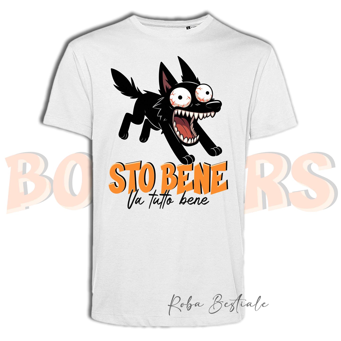 T-Shirt BONKERS - STO BENE - AUSTRALIAN KELPIE Nero - Uomo o Donna - dalla XS alla 5XL
