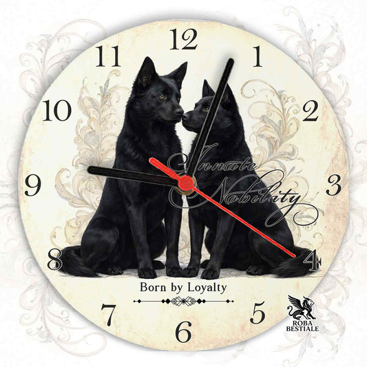 Orologio da Muro NOBILITY - AUSTRALIAN KELPIE Nero - in MDF - diametro 20 o 30 cm