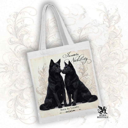 Tote Bag NOBILITY - AUSTRALIAN KELPIE Nero - 100% Cotone - Bianca o Beige