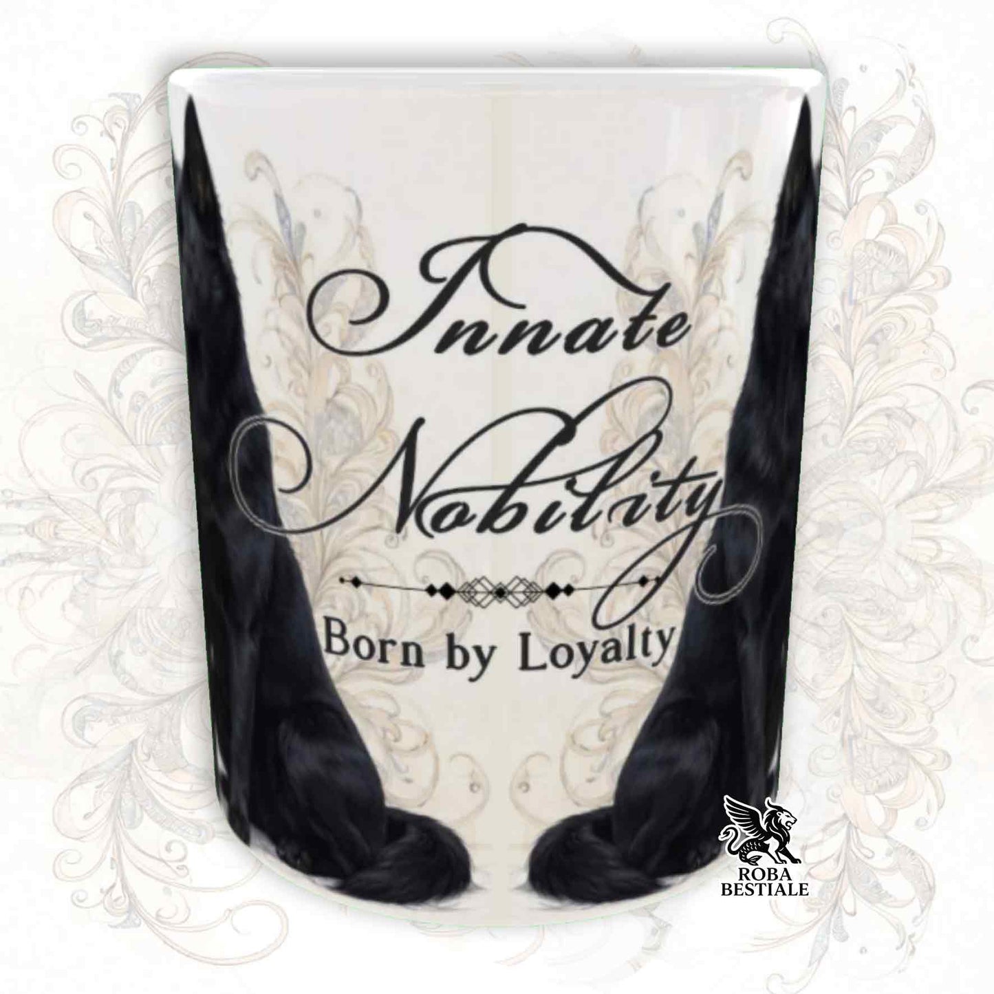Tazza NOBILITY - AUSTRALIAN KELPIE Nero - Manico ORO - 330 ml - in Ceramica