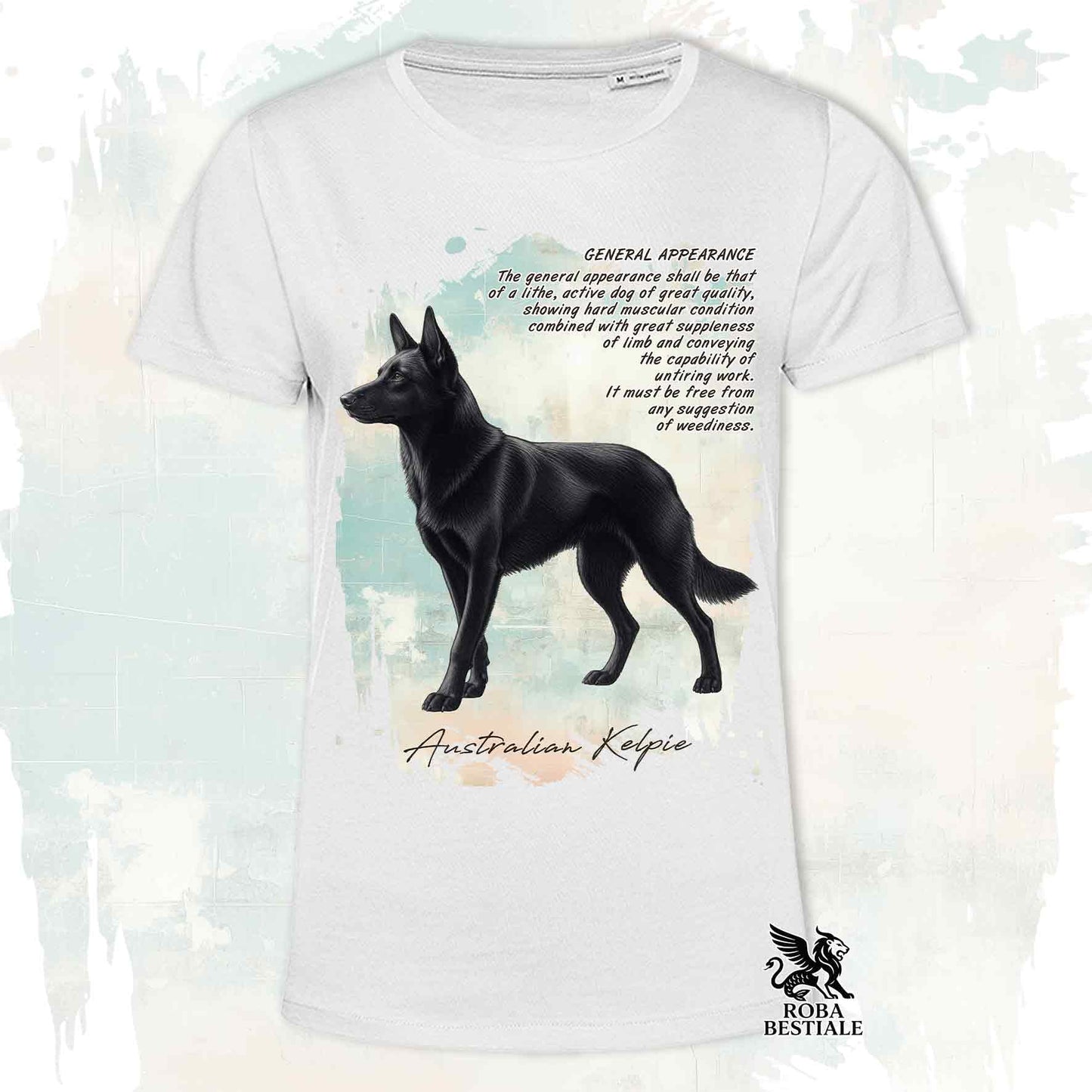 T-Shirt APPEARANCE - AUSTRALIAN KELPIE Nero - Bianca o Beige, da Uomo o da Donna - dalla XS alla 5XL