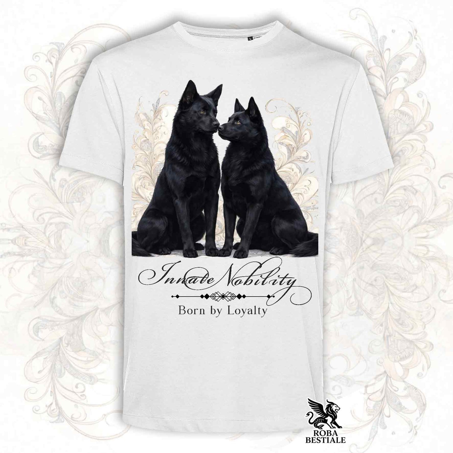 T-Shirt NOBILITY - AUSTRALIAN KELPIE Nero - Bianca o Beige, da Uomo o da Donna - dalla XS alla 5XL