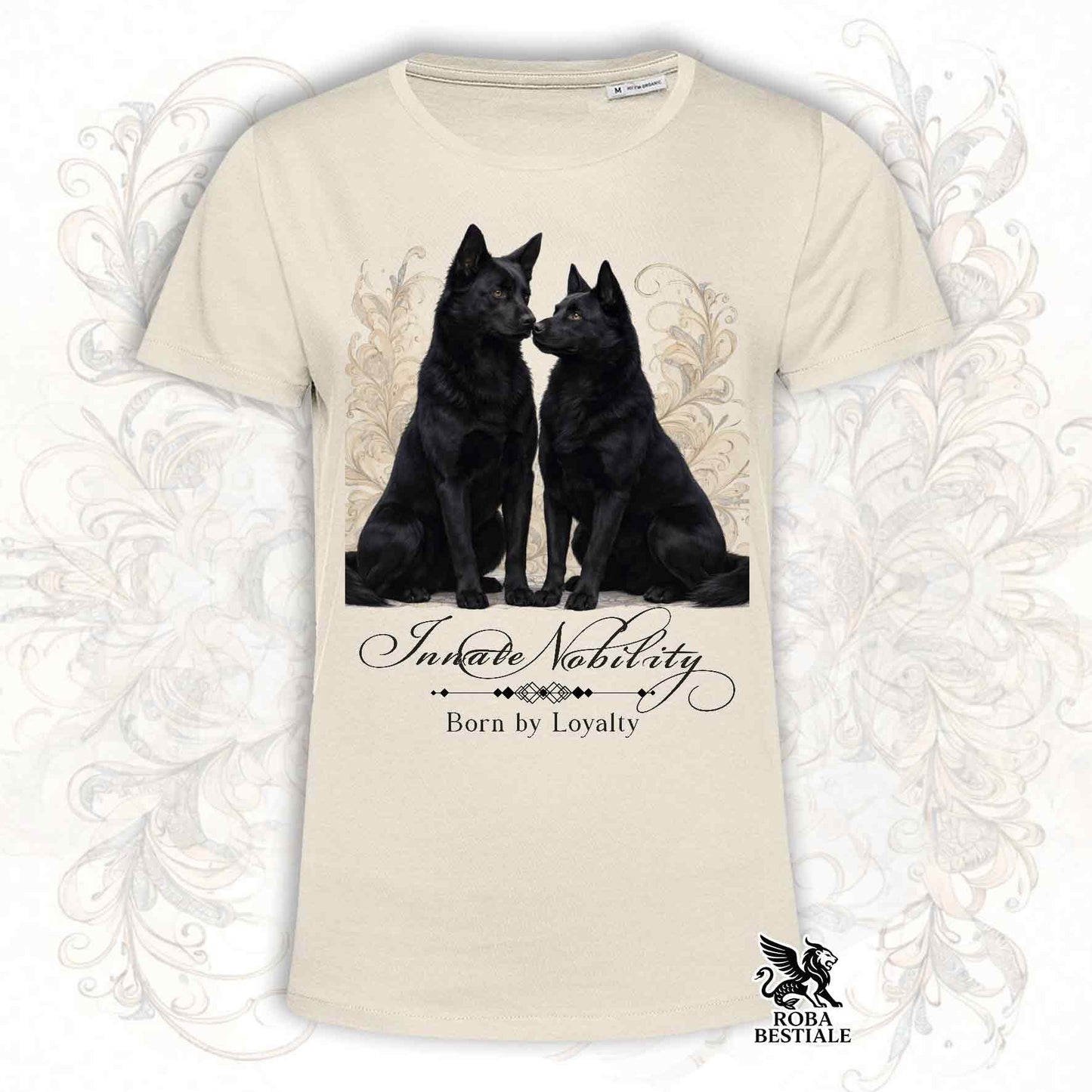 T-Shirt NOBILITY - AUSTRALIAN KELPIE Nero - Bianca o Beige, da Uomo o da Donna - dalla XS alla 5XL